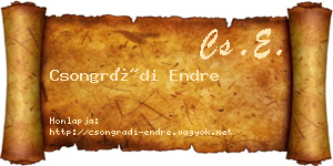 Csongrádi Endre névjegykártya